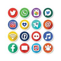 Social Media Icon Set Collection for websites and mobile applications. vector