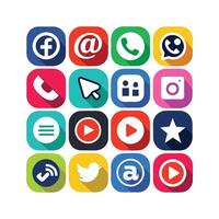 Social Media Icon Set Collection for websites and mobile applications. vector