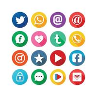 Social Media Icon Set Collection for websites and mobile applications. vector