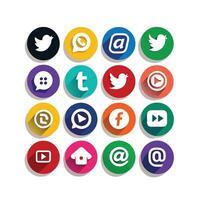 Social Media Icon Set Collection for websites and mobile applications. vector