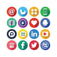 Social Media Icon Set Collection for websites and mobile applications. vector