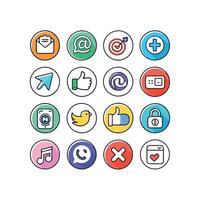 Social Media Icon Set Collection for websites and mobile applications. vector