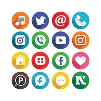 Social Media Icon Set Collection for websites and mobile applications. vector