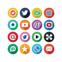 Social Media Icon Set Collection for websites and mobile applications. vector