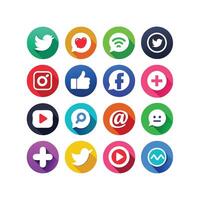 Social Media Icon Set Collection for websites and mobile applications. vector