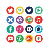 Social Media Icon Set Collection for websites and mobile applications. vector
