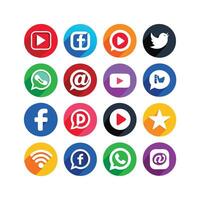 Social Media Icon Set Collection for websites and mobile applications. vector