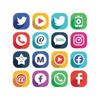 Social Media Icon Set Collection for websites and mobile applications. vector