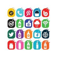 Social Media Icon Set Collection for websites and mobile applications. vector