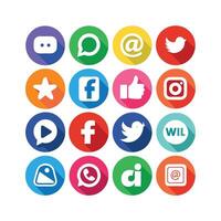 Social Media Icon Set Collection for websites and mobile applications. vector