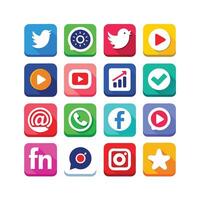 Social Media Icon Set Collection for websites and mobile applications. vector