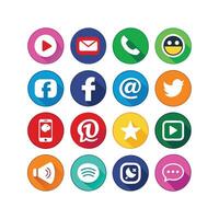Social Media Icon Set Collection for websites and mobile applications. vector