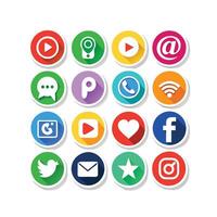 Social Media Icon Set Collection for websites and mobile applications. vector
