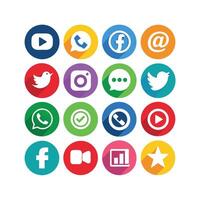 Social Media Icon Set Collection for websites and mobile applications. vector