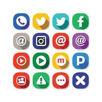 Social Media Icon Set Collection for websites and mobile applications. vector