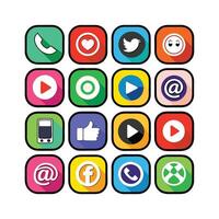 Social Media Icon Set Collection for websites and mobile applications. vector
