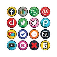 Social Media Icon Set Collection for websites and mobile applications. vector
