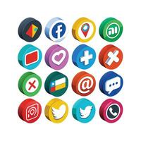Social Media Icon Set Collection for websites and mobile applications. vector