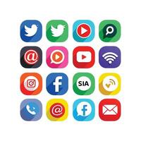 Social Media Icon Set Collection for websites and mobile applications. vector