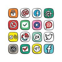 Social Media Icon Set Collection for websites and mobile applications. vector