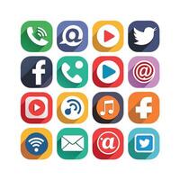 Social Media Icon Set Collection for websites and mobile applications. vector