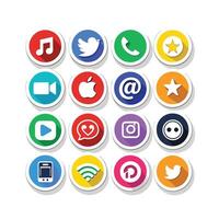 Social Media Icon Set Collection for websites and mobile applications. vector