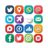 Social Media Icon Set Collection for websites and mobile applications. vector