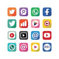 Social Media Icon Set Collection for websites and mobile applications. vector