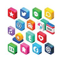 Social Media Icon Set Collection for websites and mobile applications. vector