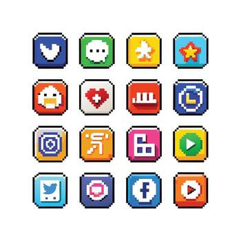 Social Media Icon Set Collection for websites and mobile applications. vector
