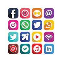 Social Media Icon Set Collection for websites and mobile applications. vector