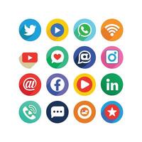Social Media Icon Set Collection for websites and mobile applications. vector