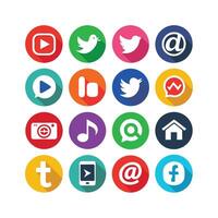 Social Media Icon Set Collection for websites and mobile applications. vector