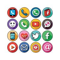 Social Media Icon Set Collection for websites and mobile applications. vector