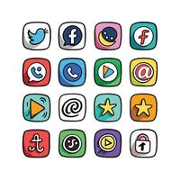 Social Media Icon Set Collection for websites and mobile applications. vector