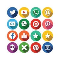 Social Media Icon Set Collection for websites and mobile applications. vector