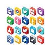 Social Media Icon Set Collection for websites and mobile applications. vector
