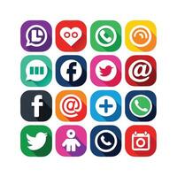 Social Media Icon Set Collection for websites and mobile applications. vector