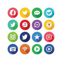 Social Media Icon Set Collection for websites and mobile applications. vector