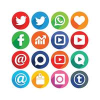 Social Media Icon Set Collection for websites and mobile applications. vector
