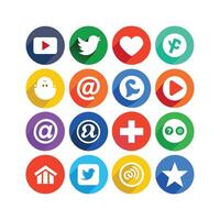 Social Media Icon Set Collection for websites and mobile applications. vector