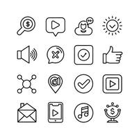 Social Media Icon Set Collection for websites and mobile applications. vector