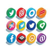 Social Media Icon Set Collection for websites and mobile applications. vector