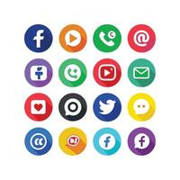Social Media Icon Set Collection for websites and mobile applications. vector