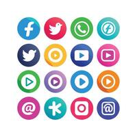 Social Media Icon Set Collection for websites and mobile applications. vector