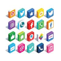 Social Media Icon Set Collection for websites and mobile applications. vector