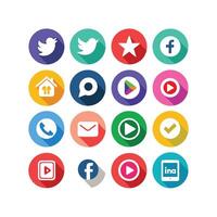 Social Media Icon Set Collection for websites and mobile applications. vector
