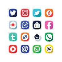 Social Media Icon Set Collection for websites and mobile applications. vector