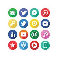 Social Media Icon Set Collection for websites and mobile applications. vector