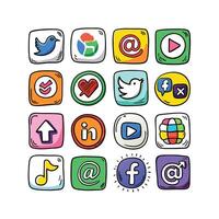 Social Media Icon Set Collection for websites and mobile applications. vector